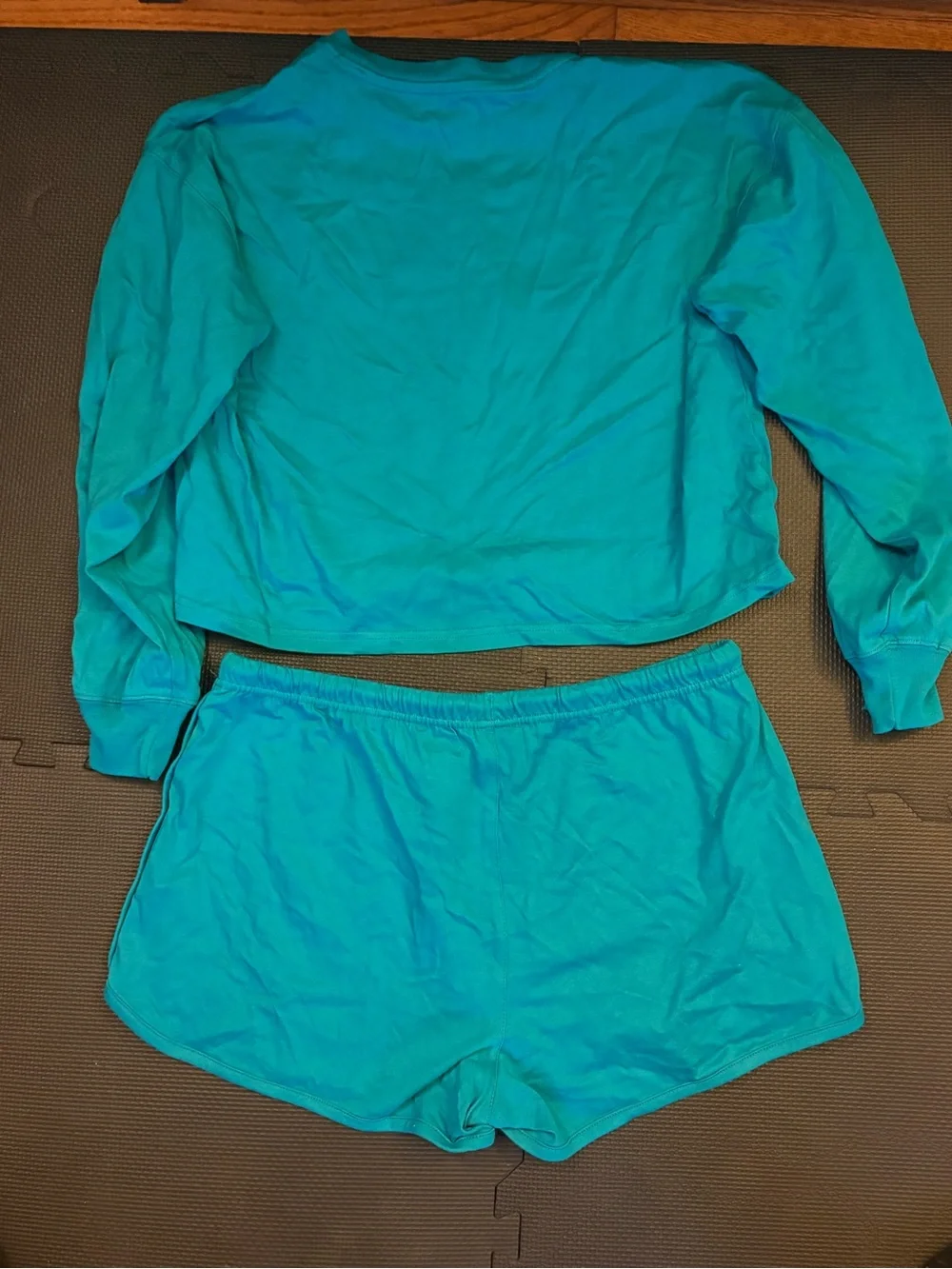 Teal NFL Miami Dolphins Long Sleeve Top & Drawstring Shorts Pajama Set Size L